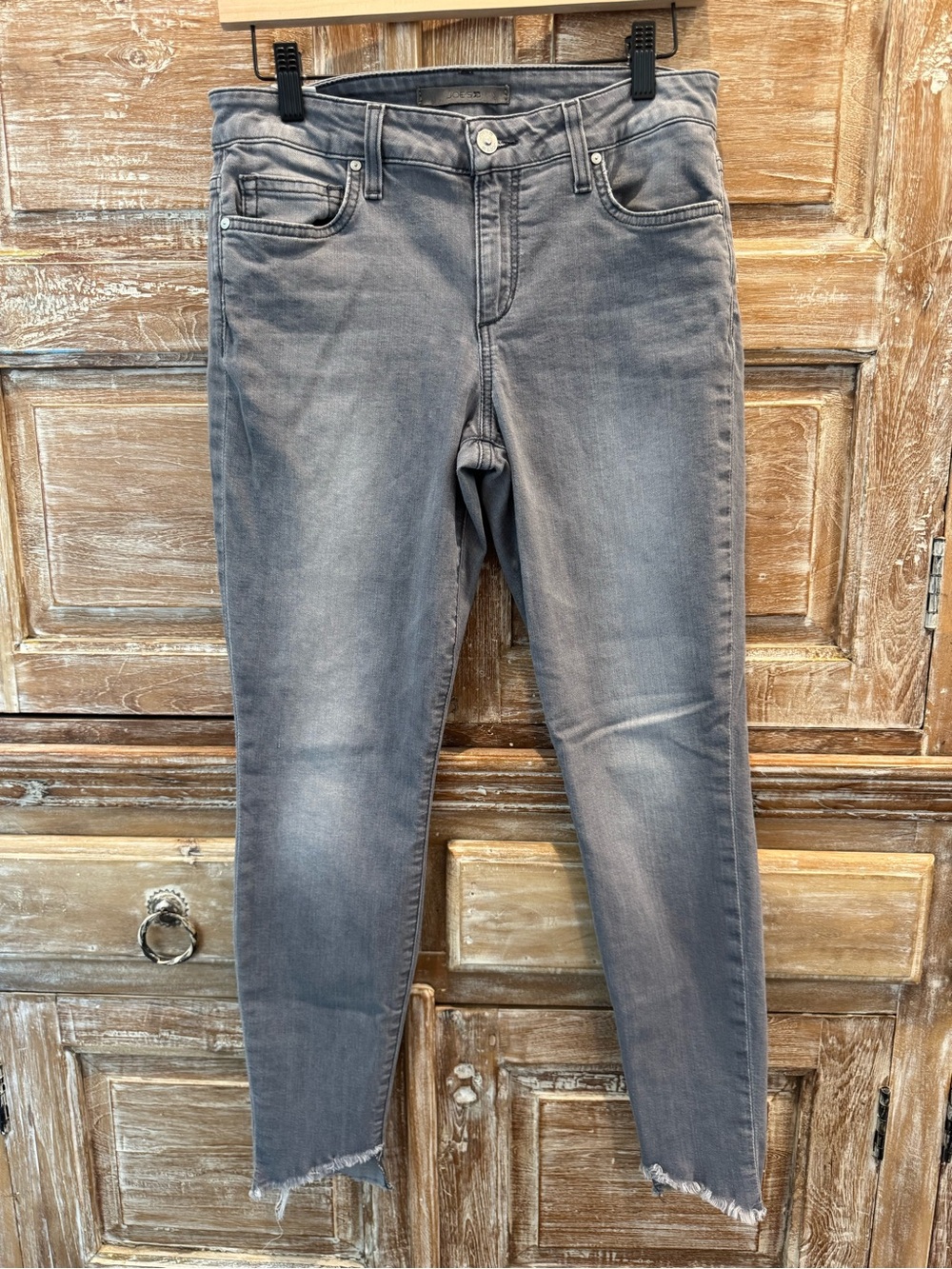 Joe's The Blondie Mid Rise Skinny Ankle Jean Denim Size 29 Raw Hem Zoe Charcoal